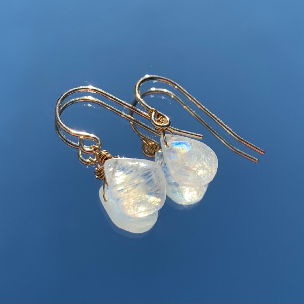 rainbow moonstone earrings
